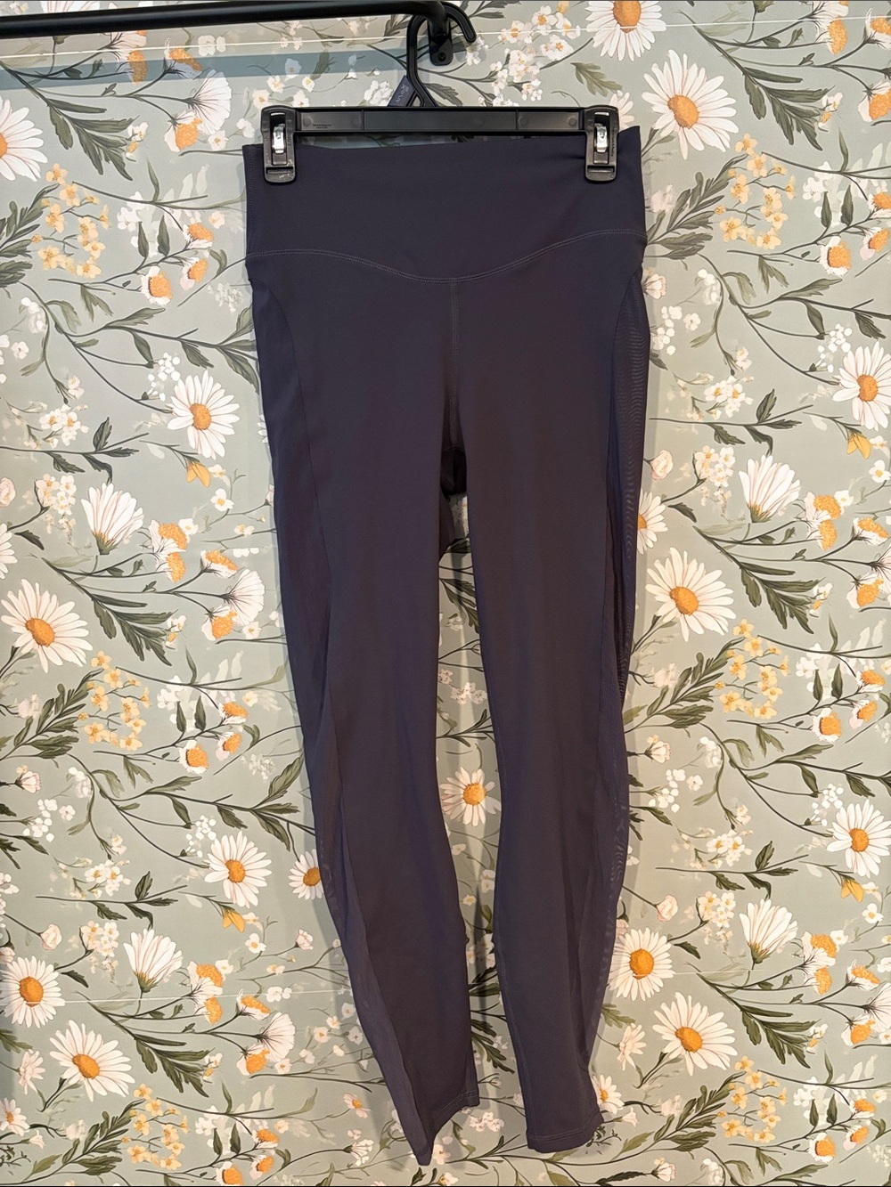Fabletics Charcoal High-Rise Mesh-Panel Leggings